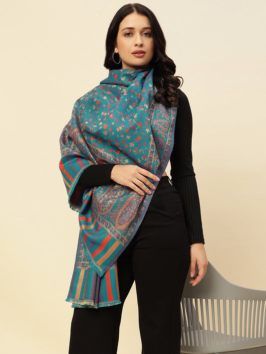 Weavers Villa Women’s Wool Blend Shawl – Lightweight, Warm & Stylish, 100 × 200 CM