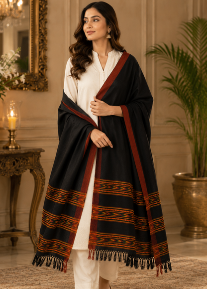 Weavers Villa Women's Acro Wool Kullu Palla Shawl, 100cm X 200cm