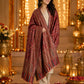 Elegant Paisley Shawl with Gift Box — Maroon Kani
