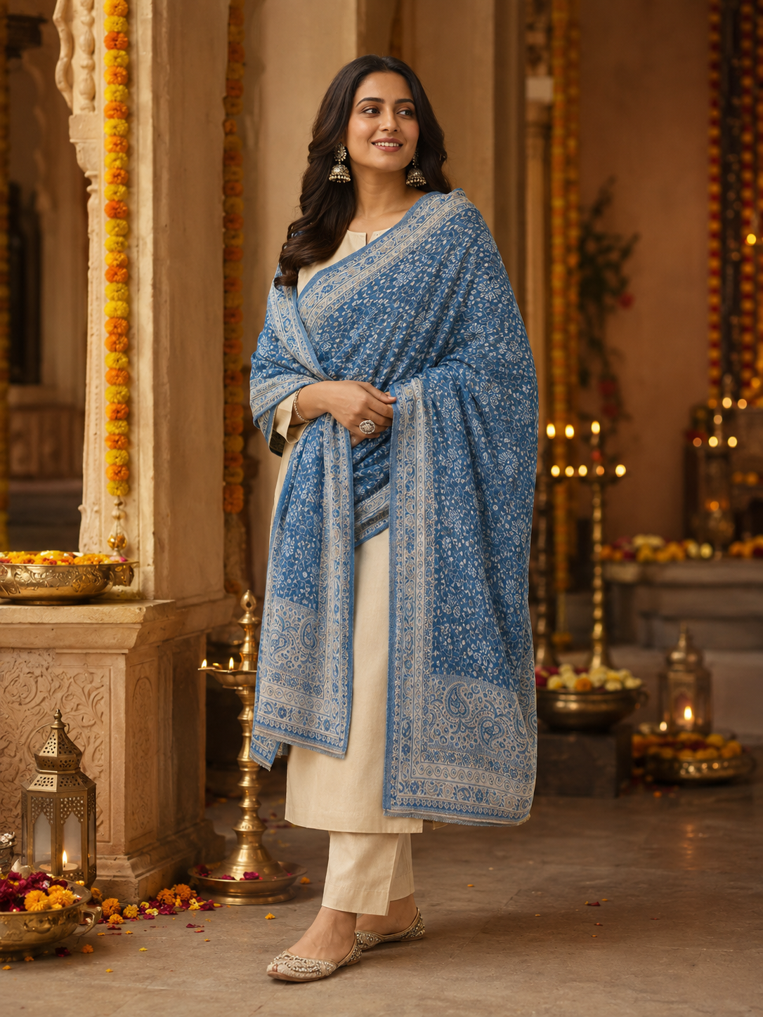 Weavers Villa Ferozi Elegant Paisley Shawl | Soft & Stylish Wrap with Premium Gift Box Packaging
