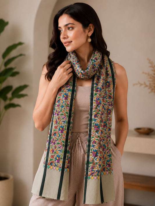 Weavers Villa Luxe Digital Print Modal Stole – Elegance in Every Drape | 28 × 80 Inches