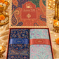 Navy Blue and Pista Paisley Shawl Gift Box Set For Men & Women