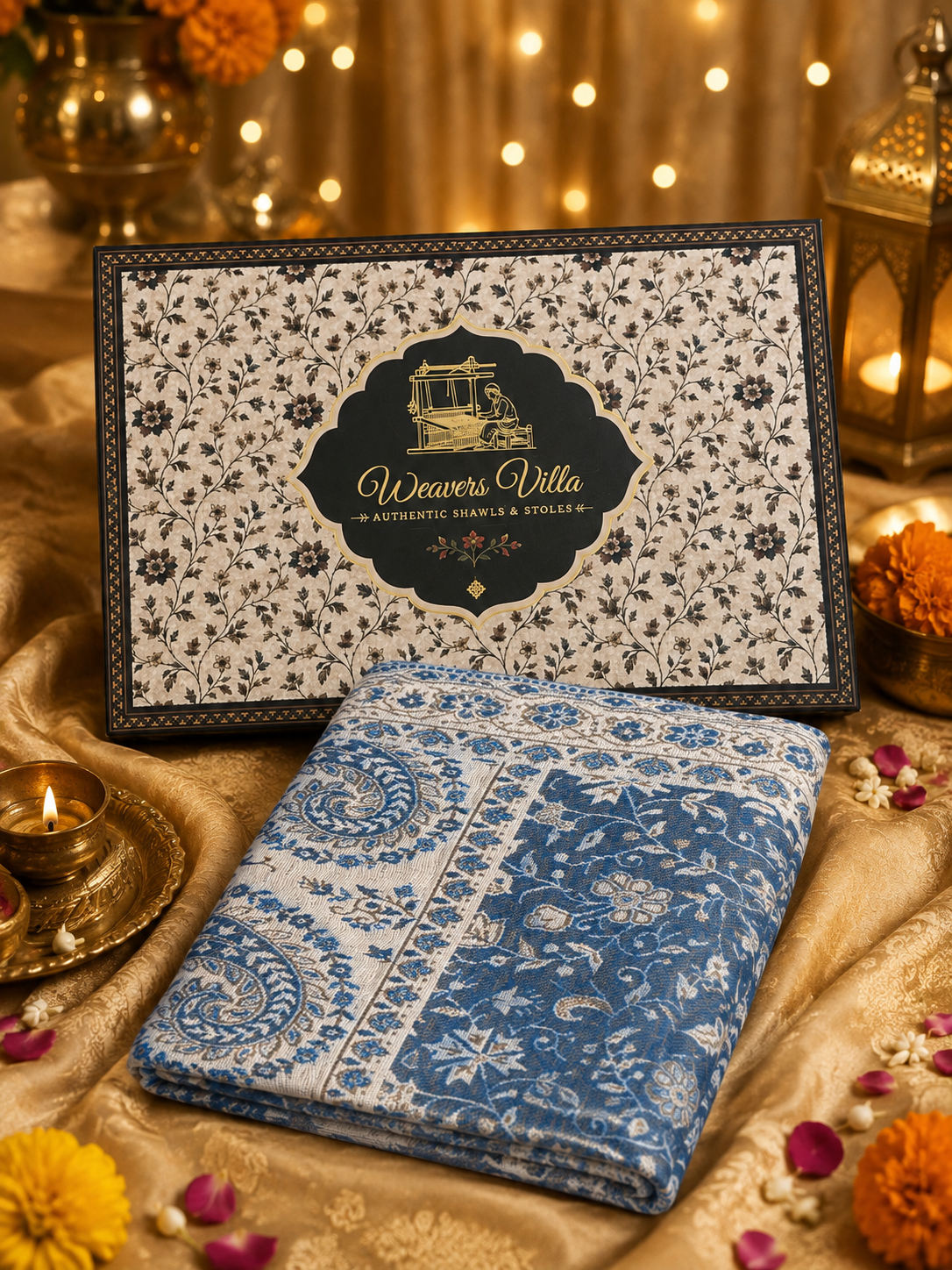 Weavers Villa Ferozi Elegant Paisley Shawl | Soft & Stylish Wrap with Premium Gift Box Packaging