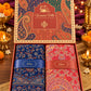 Navy Blue and Red Paisley Shawl Gift Box Set For Men & Women