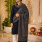 His & Her Jamawar Gift Set — Navy Blue & Red