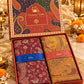 Wine and Mustard Paisley Shawl Gift Box Set For Men & Women