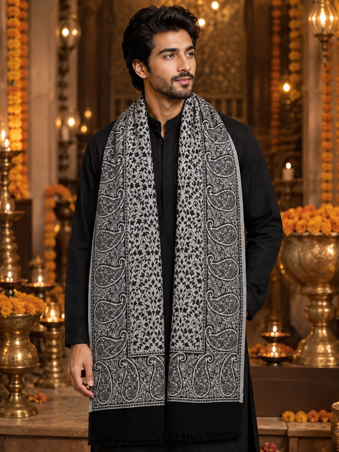 Weavers Villa His & Her Premium Stole Gift Box for Men & Women | Couple Stoles/Shawl/Wrap Set of 2 | Festive, Wedding, Anniversary & Special Occasion Gift