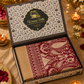 Elegant Paisley Shawl with Gift Box — Maroon Contrast
