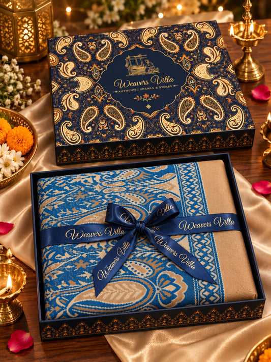 Elegant Paisley Shawl with Gift Box — Ferozi Contrast