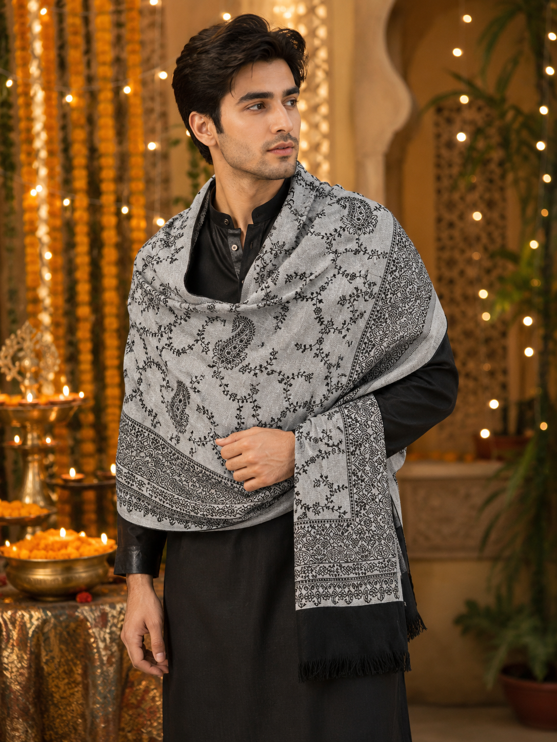 Weavers Villa His & Her Premium Stole Gift Box for Men & Women | Couple Stoles/Shawl/Wrap Set of 2 | Festive, Wedding, Anniversary & Special Occasion Gift