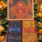 Navy Blue and Mustard Paisley Shawl Gift Box Set For Men & Women