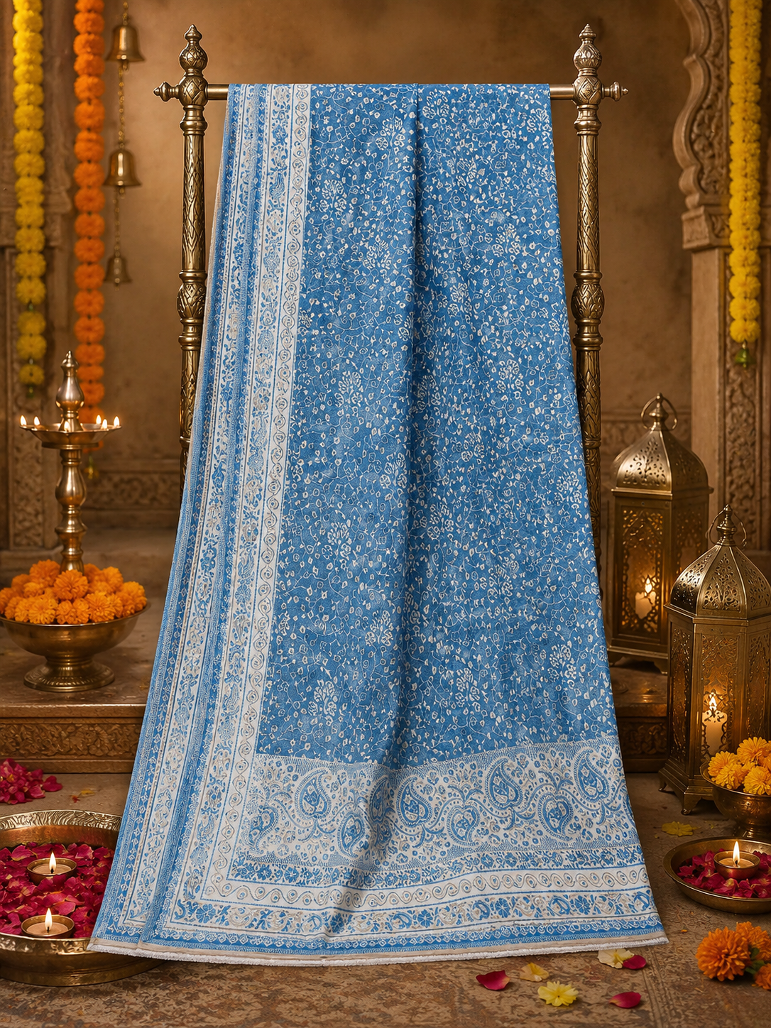 Weavers Villa Ferozi Elegant Paisley Shawl | Soft & Stylish Wrap with Premium Gift Box Packaging