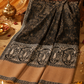 Elegant Paisley Shawl with Gift Box — Black Contrast