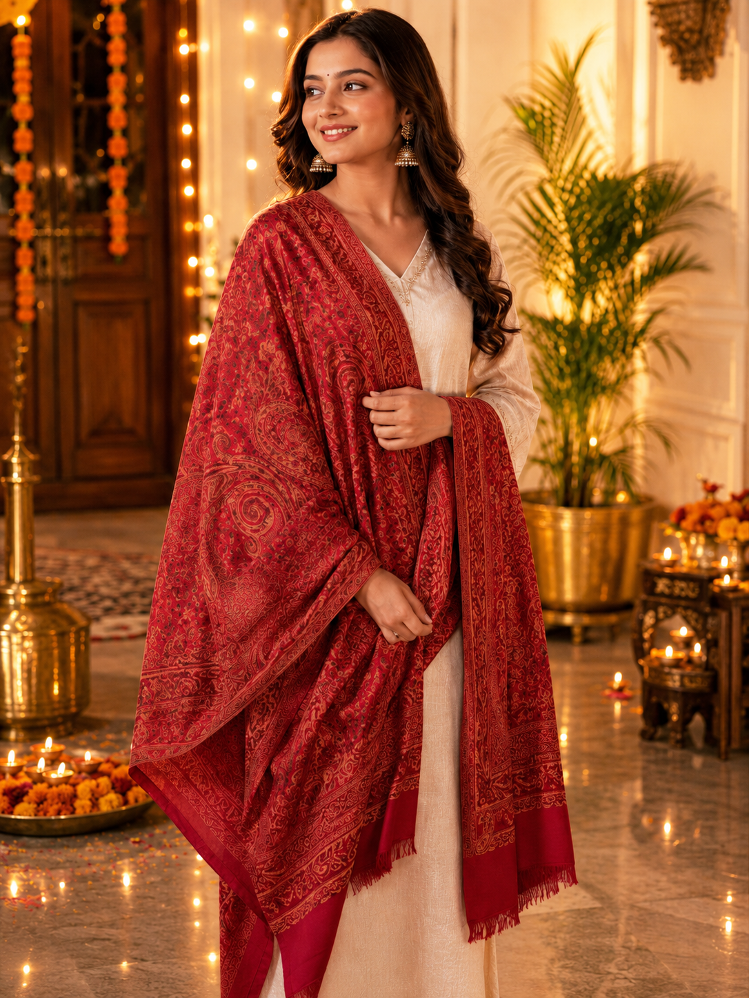 His & Her Jamawar Gift Set — Black & Maroon