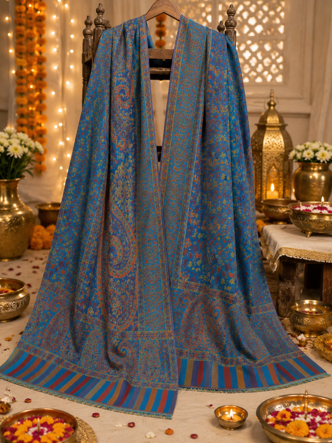 Weavers Villa Women’s Ferozi Elegant Paisley Shawl | Soft & Stylish Wrap with Premium Gift Box Packaging