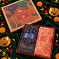 Navy Blue and Peach Paisley Shawl Gift Box Set For Men & Women