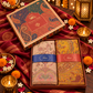 Beige and Mustard Paisley Shawl Gift Box Set For Men & Women