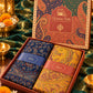 Navy Blue and Mustard Paisley Shawl Gift Box Set For Men & Women