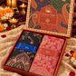 Black and Red Paisley Shawl Gift Box Set For Men & Women