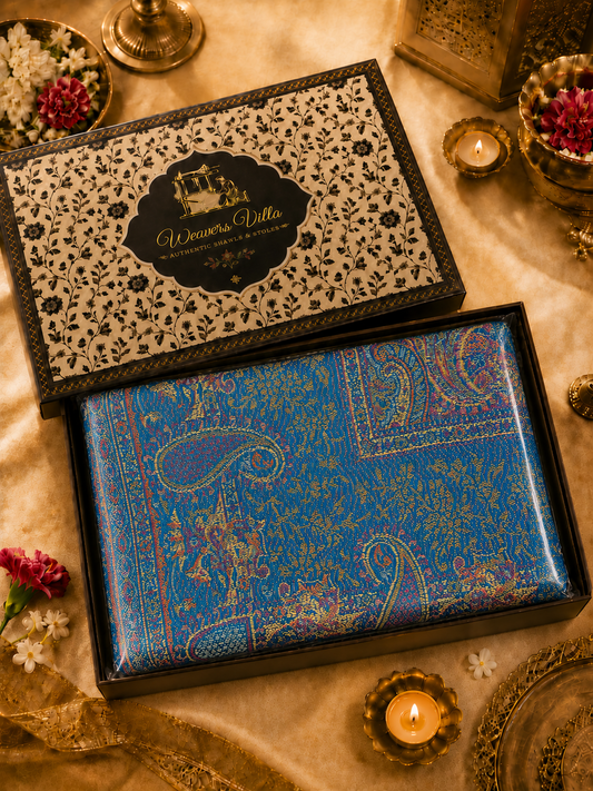 Pashmina Wool Ferozi Shawl for with Premium Gift Box | Soft Winter Wrap | Perfect Birthday & Festive Gift