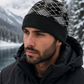 Weavers Villa Geometric Pattern Knitted Skull Cap with Ribbed Cuff for Men Soft Stretch Fit | Warm Ear Coverage | Lightweight Comfort | Easy Pull-On Wear