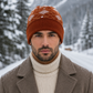 Weavers Villa Geometric Pattern Knitted Skull Cap with Ribbed Cuff for Men Soft Stretch Fit | Warm Ear Coverage | Lightweight Comfort | Easy Pull-On Wear