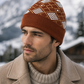 Weavers Villa Geometric Pattern Knitted Skull Cap with Ribbed Cuff for Men Soft Stretch Fit | Warm Ear Coverage | Lightweight Comfort | Easy Pull-On Wear
