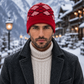 Weavers Villa Geometric Pattern Knitted Skull Cap with Ribbed Cuff for Men Soft Stretch Fit | Warm Ear Coverage | Lightweight Comfort | Easy Pull-On Wear