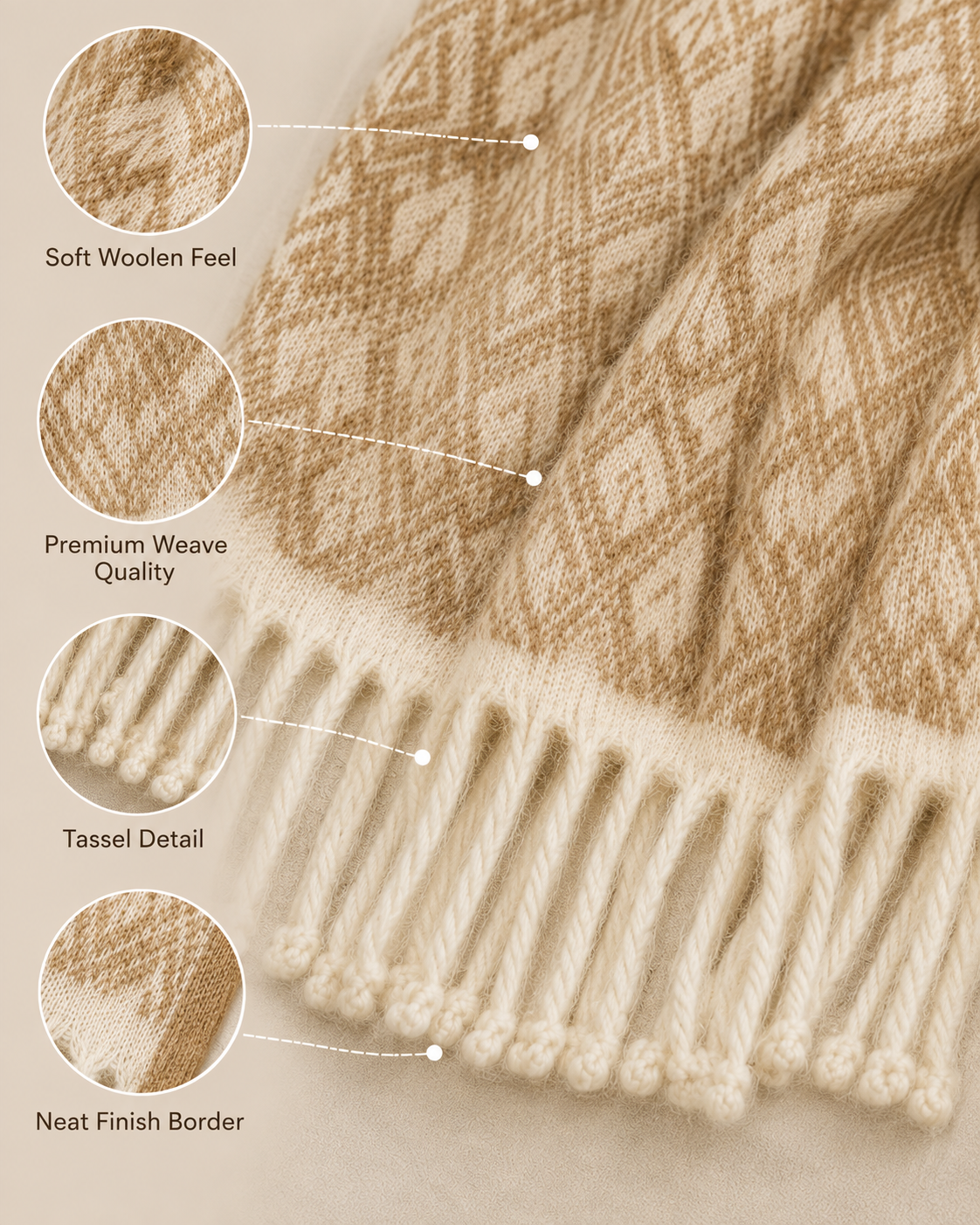 Weavers Villa Premium Geometric Print Men’s Mufflers – Stylish, Warm & Versatile Winter Accessories