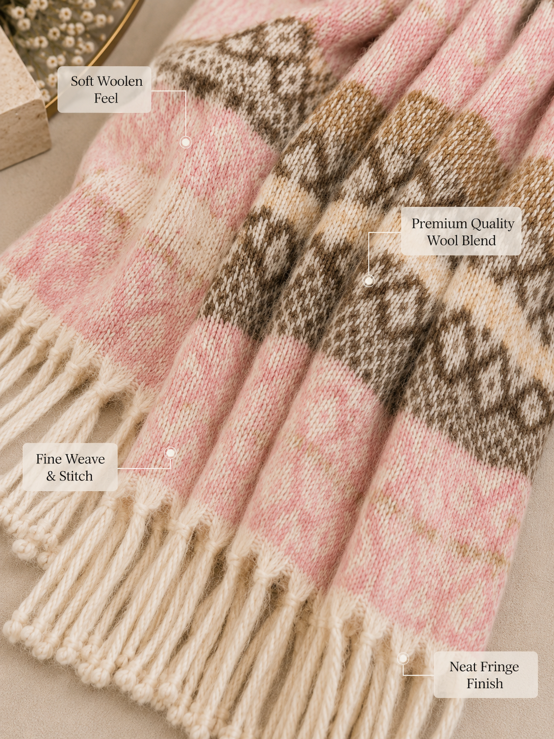 Weavers Villa Premium Geometric Print Men’s Mufflers – Stylish, Warm & Versatile Winter Accessories