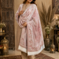 Woman wearing a white pashmina wool shawl
