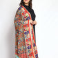 Weavers Villa Women's Poly Silk Digital Graphic Printed Mirror Work Ethnic Dupatta
