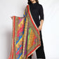 Weavers Villa Women's Poly Silk Digital Graphic Printed Mirror Work Ethnic Dupatta