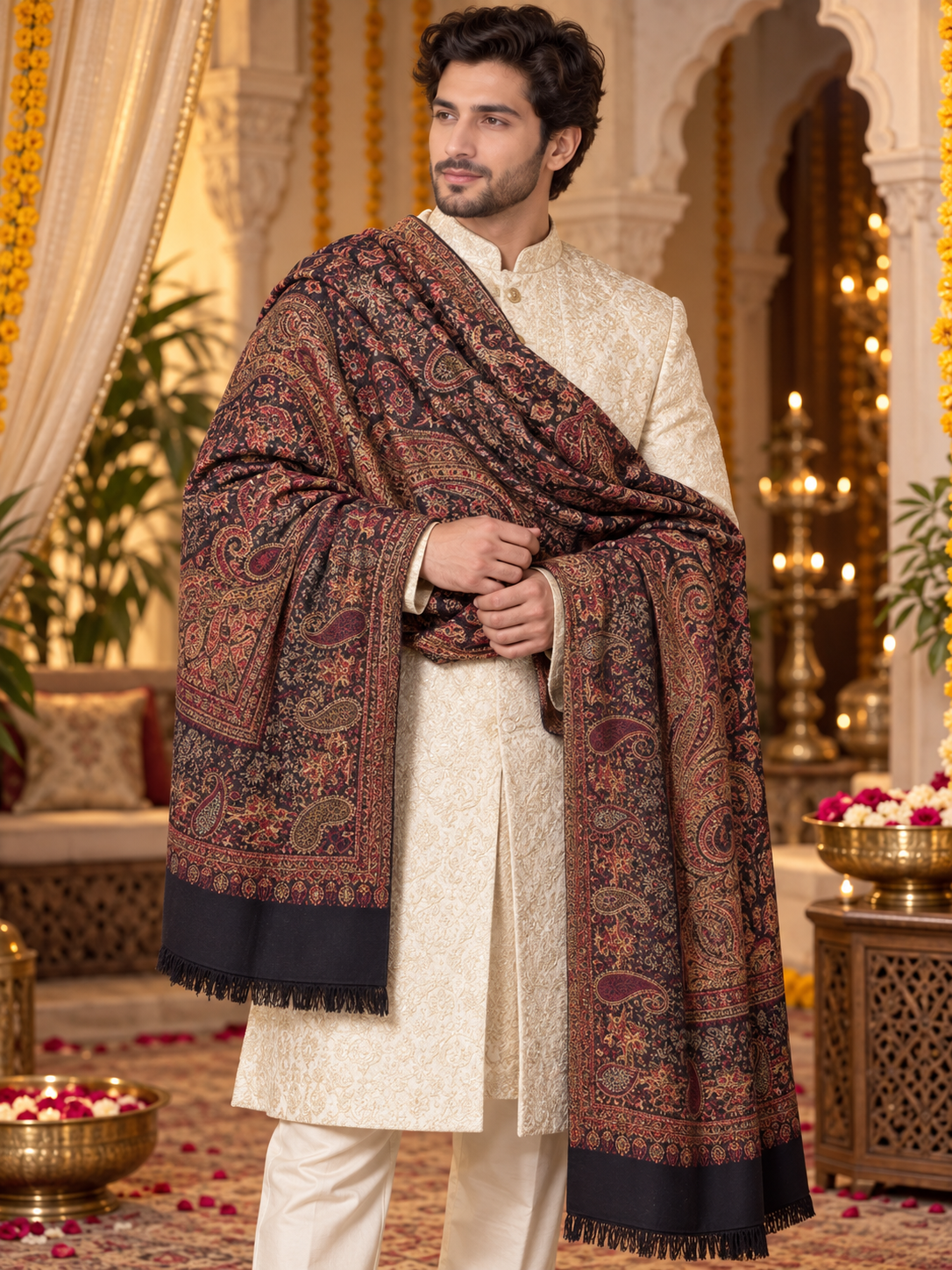 Weavers Villa His & Her Shawl & Stole Set for Men & Women with Gift Box | Couple Stoles/Shawl/Wrap Set of 2 |