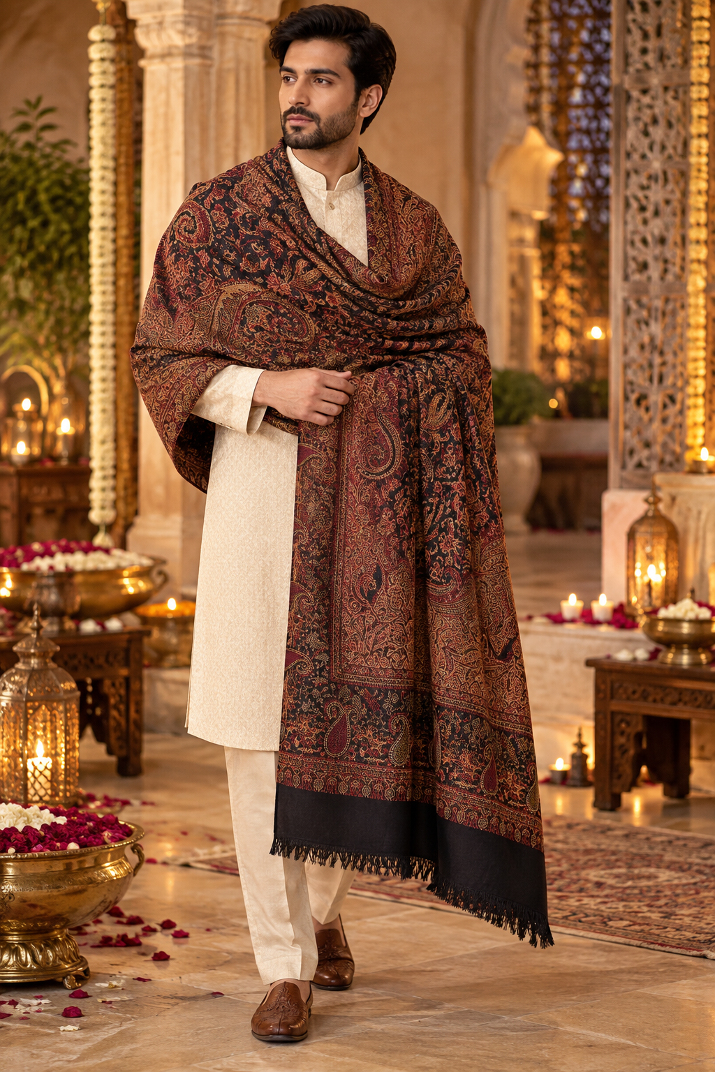 Weavers Villa His & Her Shawl & Stole Set for Men & Women with Gift Box | Couple Stoles/Shawl/Wrap Set of 2 |