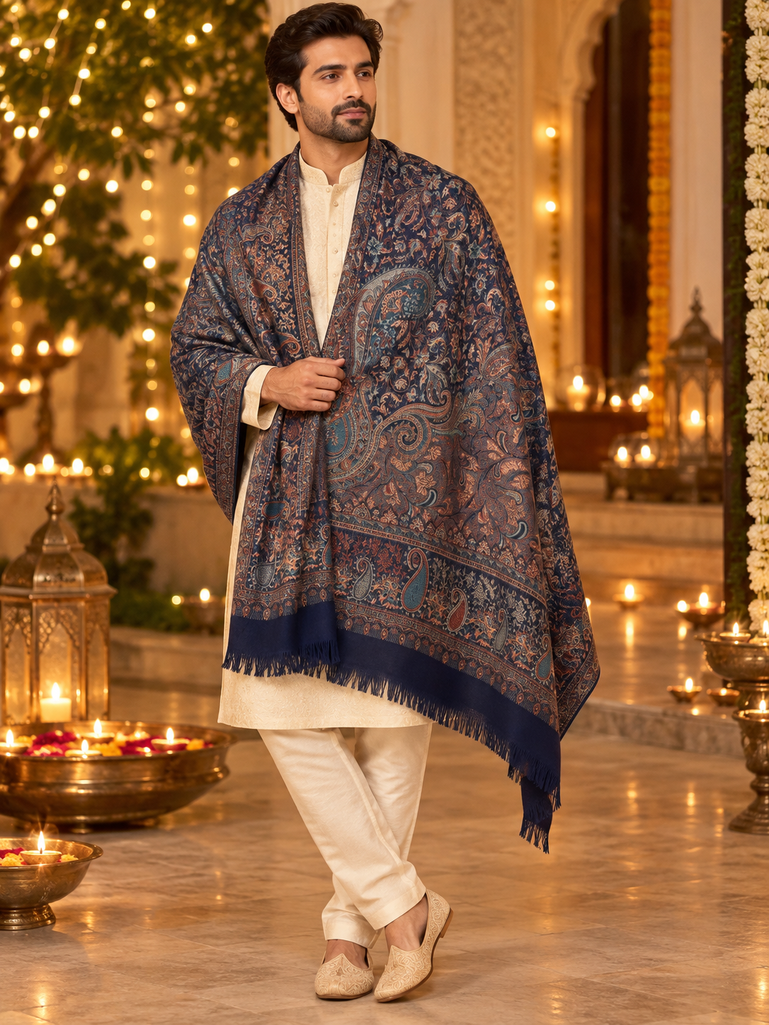 Weavers Villa His & Her Shawl & Stole Set for Men & Women with Gift Box | Couple Stoles/Shawl/Wrap Set of 2 |