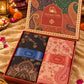 Black and Peach Paisley Shawl Gift Box Set For Men & Women