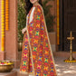 HV-BUTTERFLY — three-quarter side drape of embroidered Phulkari dupatta