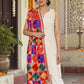 HV-PANKH — festive Phulkari dupatta, full-length model view