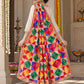 HV-PANKH-MIRROR — rear three-quarter drape showing Phulkari embroidery and border