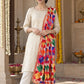 HV-PANKH-MIRROR — festive Phulkari dupatta, full-length model view