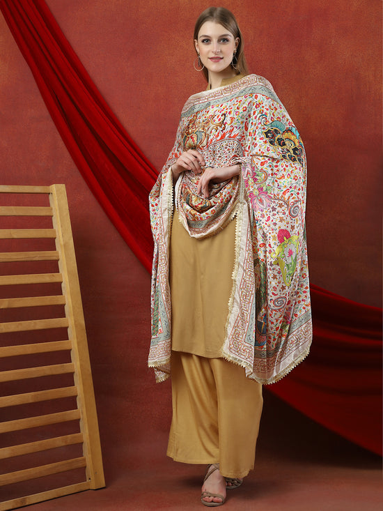 Weavers Villa Cotton Blend Printed Summer Scarves Stole For Women Sun