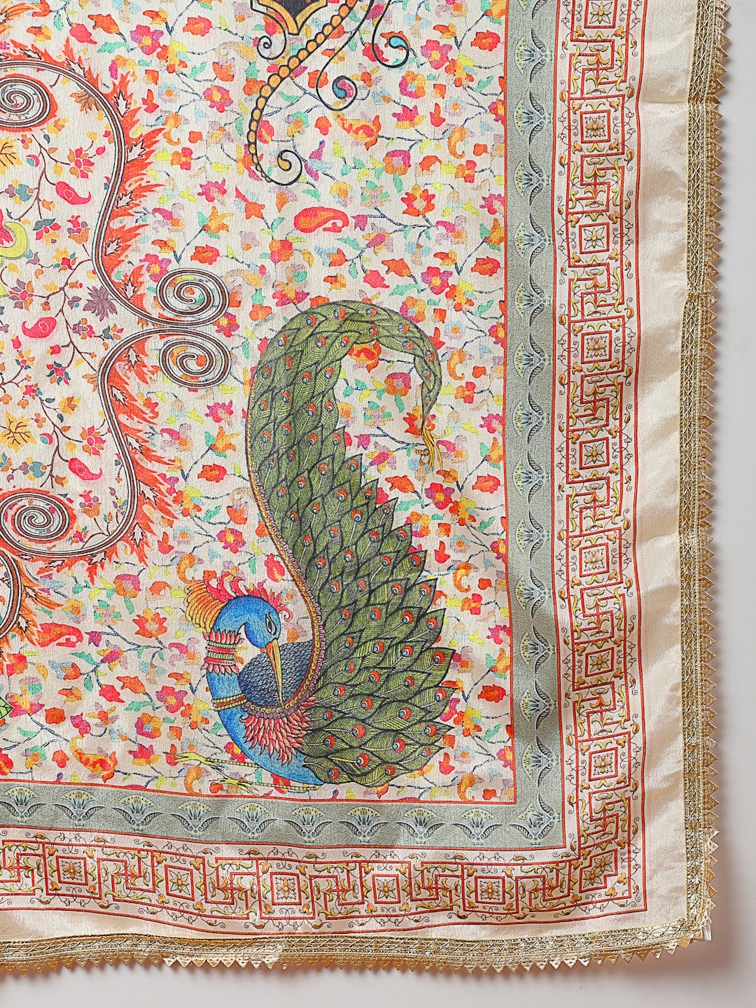Weavers Villa Women's Poly Silk Digital Graphic Printed Ethnic Dupatta
