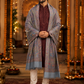 Man wearing a grey pashmina wool shawl