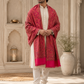 Man wearing a pink pashmina wool shawl
