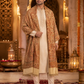 Man wearing a beige pashmina wool shawl