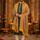Man wearing a mustard pashmina wool shawl
