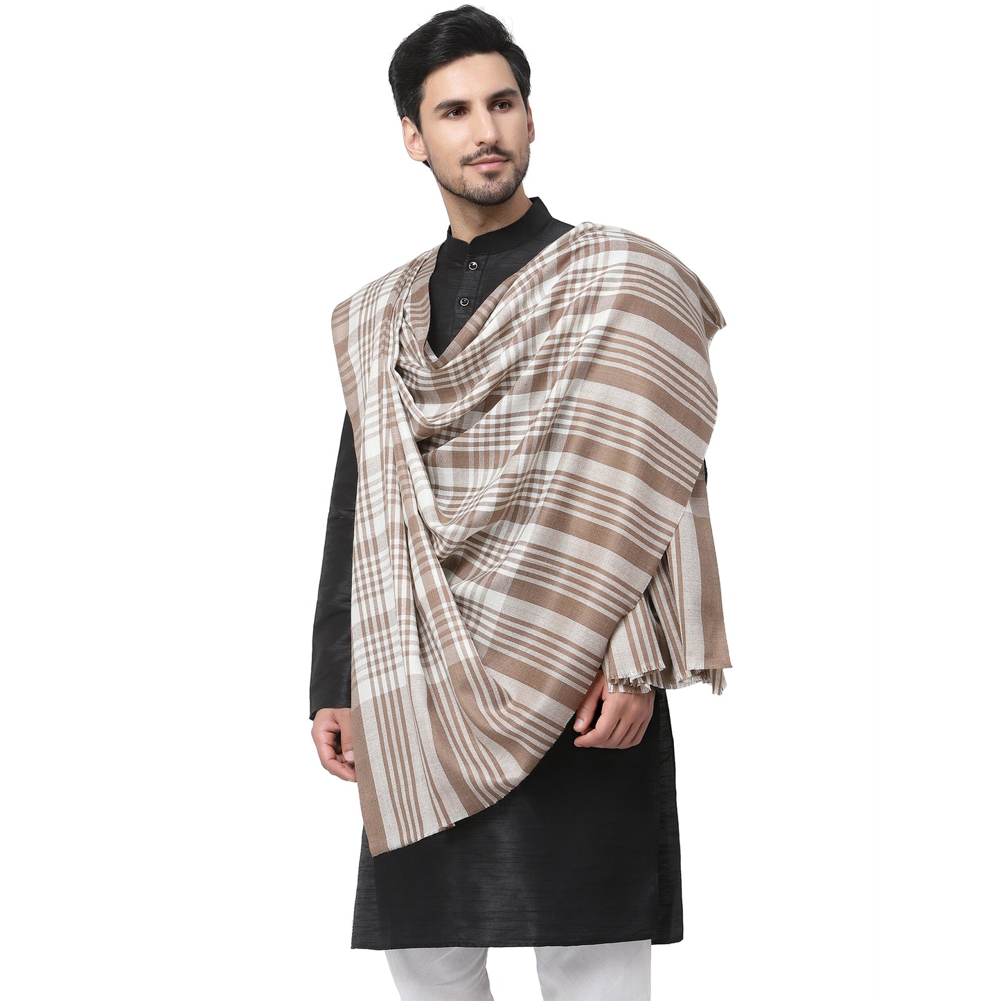 Men Woollen Checked Shawl