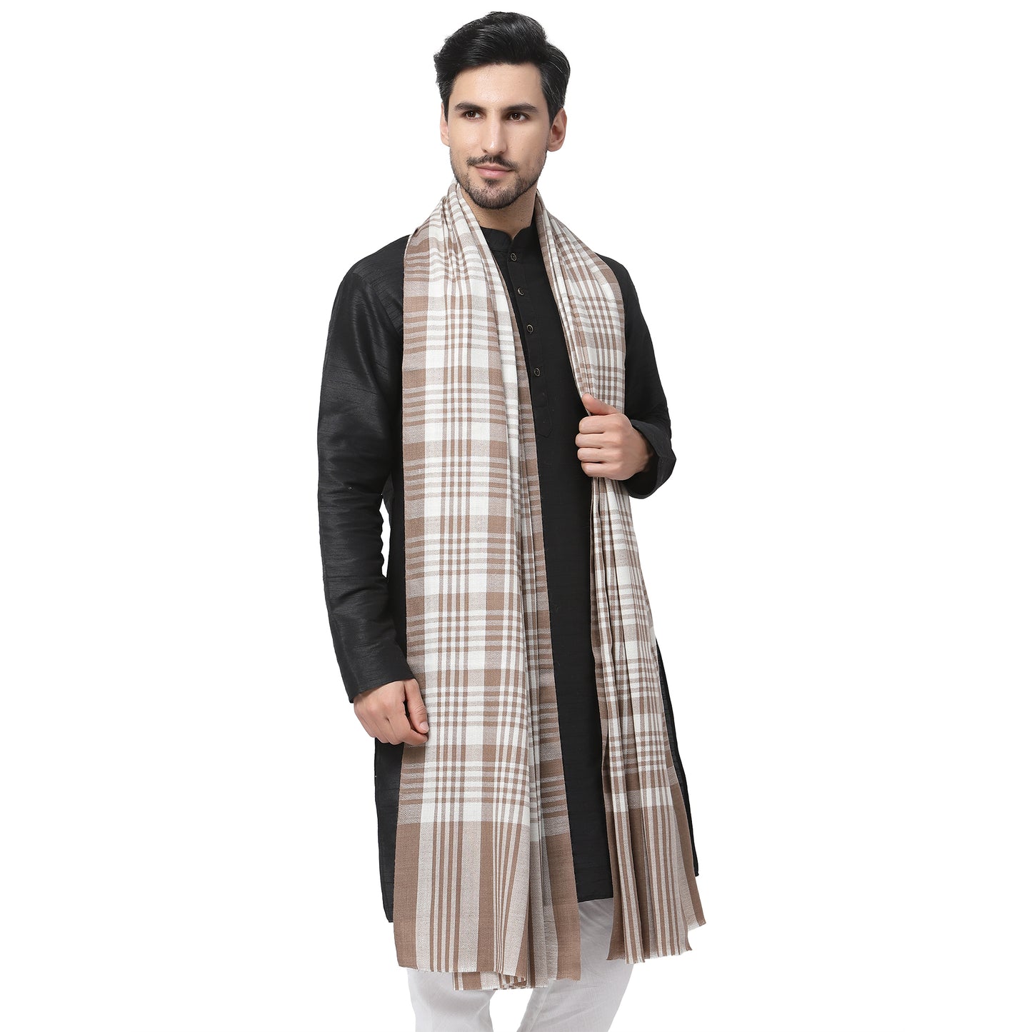 Men Woollen Checked Shawl