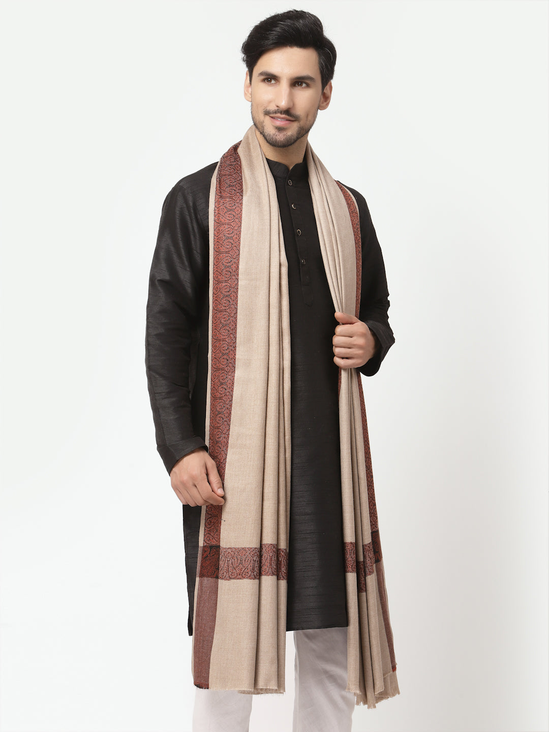 Men's Woven Border Woollen Lohi